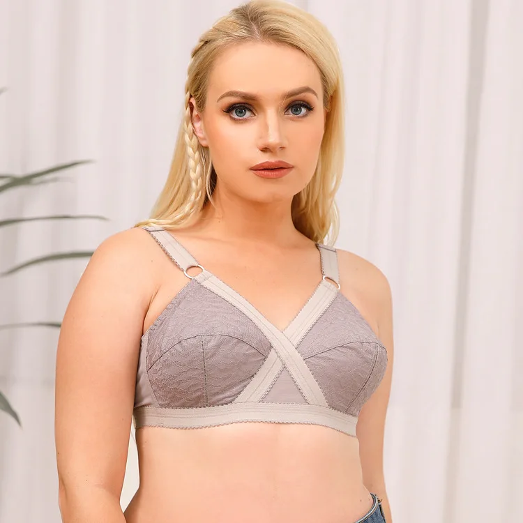 Factory Hot Sale Ultra-thin Lace Cross X Sexy Bra Sweetheart Large No Rim Plus Size Bra Underwear Eu And Us Sizing