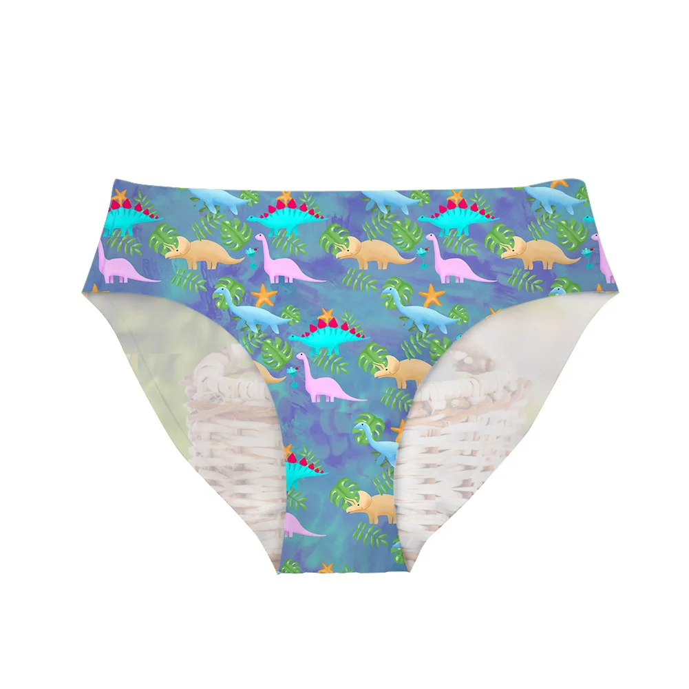 
Pillow-profits Cartoon Dinosaur Print Soft Comfortable Custom Girl Seamless Underwear Women%27s+panties 
