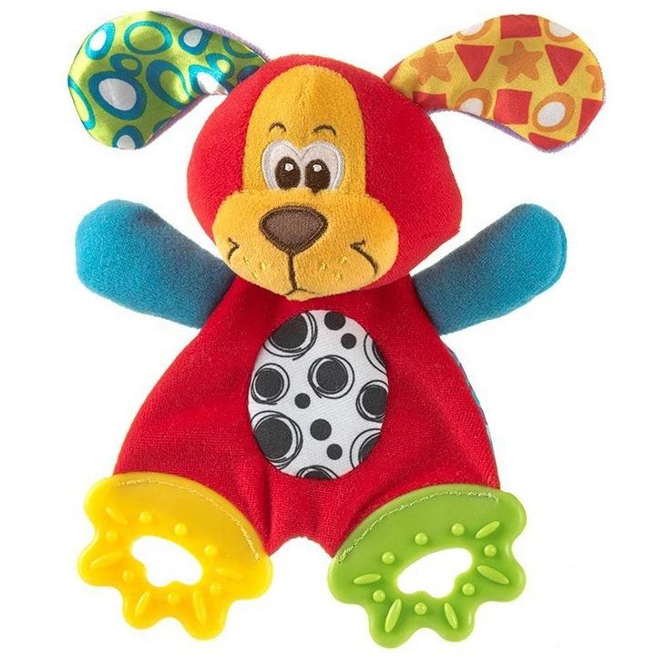 Baby Security Blanket Cartoon Soft Comforter Towel 3D Early Development Stuffed Animal Plush Toy With Teether For Shower Gifts