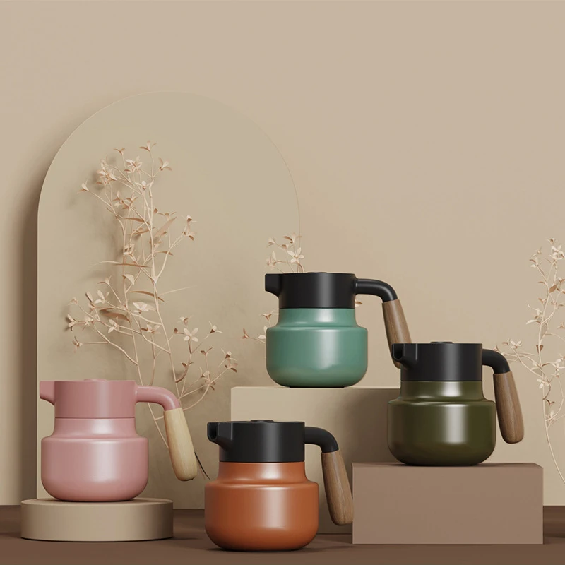 Thermal Coffee Carafe Tea Pot set Stainless Steel Double Wall Vacuum Insulated Cool Touch Handle Hot & Cold