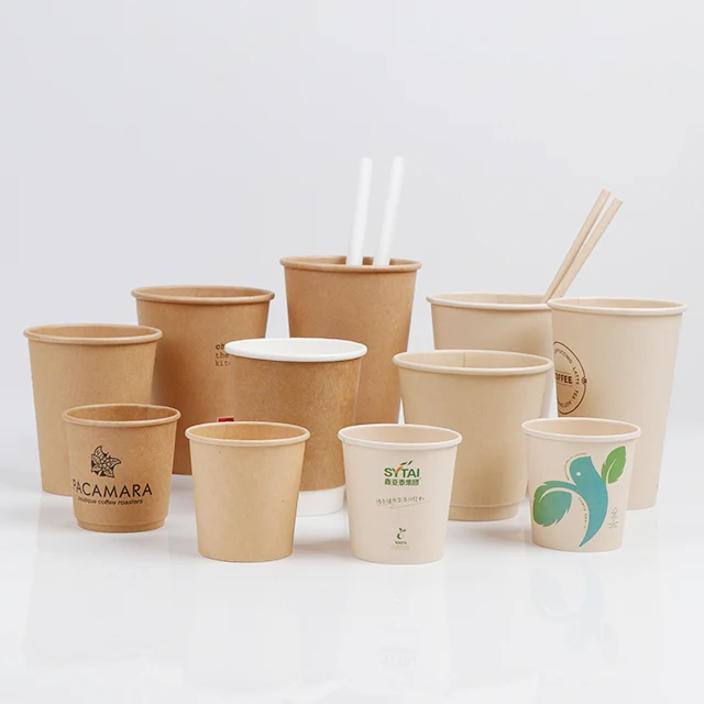 High quality 8oz 12oz 16oz takeout paper cup coffee paper cup printed logo double wall disposable cup with lid