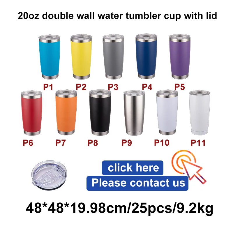 TY Custom logo 20oz stainless steel tumbler Double wall vacuum insulated Travel Mug   with Slider Lid and straw