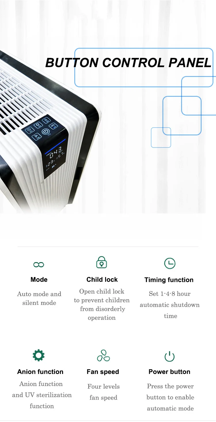 2022 Schwarzwald Portable Timing function Filter screen air purifier