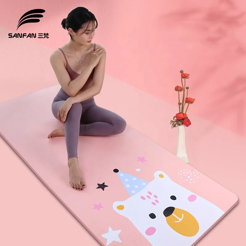  SANFAN индивидуальный дизайн нескользящий TPE детский игровой коврик для тренажерного зала Расширенный Дорожный Коврик пилатеса Экологичный йоги 10 мм толщина