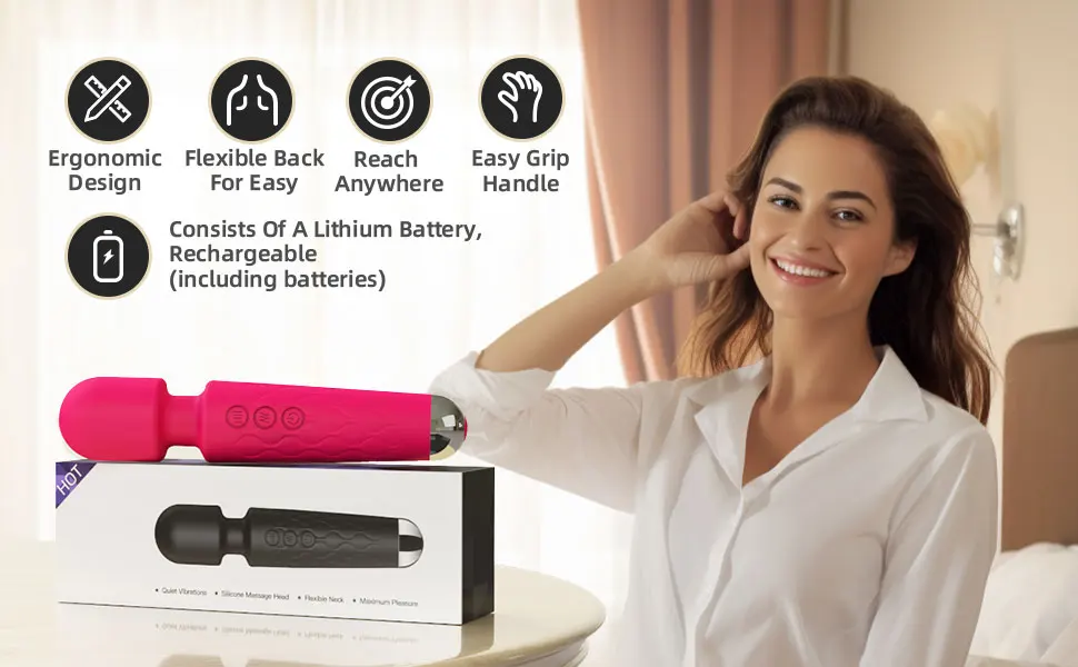 Wholesale 20 Modes Powerful Vibrators Rechargeable Massager G Spot Sex Toys AV Wand Vibrator Wand Vibrator Magic Wand Massager