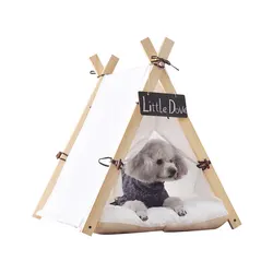 Custom Pet Tent removable Wood  Bed Dog Cat Tipi House Fashion Cat Box House For Four Seasons