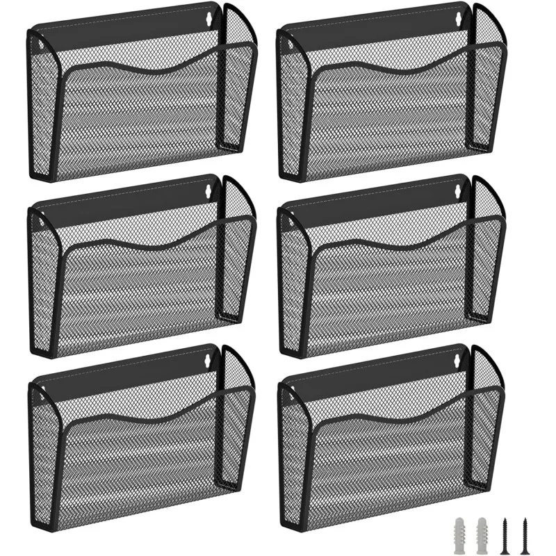 Customized Office and Home Mesh Wall Mounted File Holder Metal Hanging Vertical Wall File Pocket Organizer