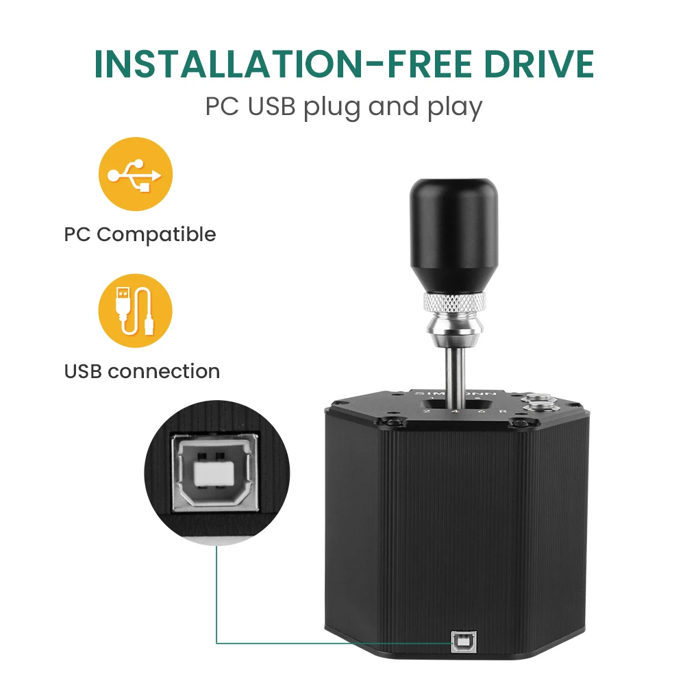 SIMSONN 6+R H Gear Shifter High-Precision Racing Gear Shifter for Sim Racing Enthusiasts - Perfect for Xbox/PC Setup