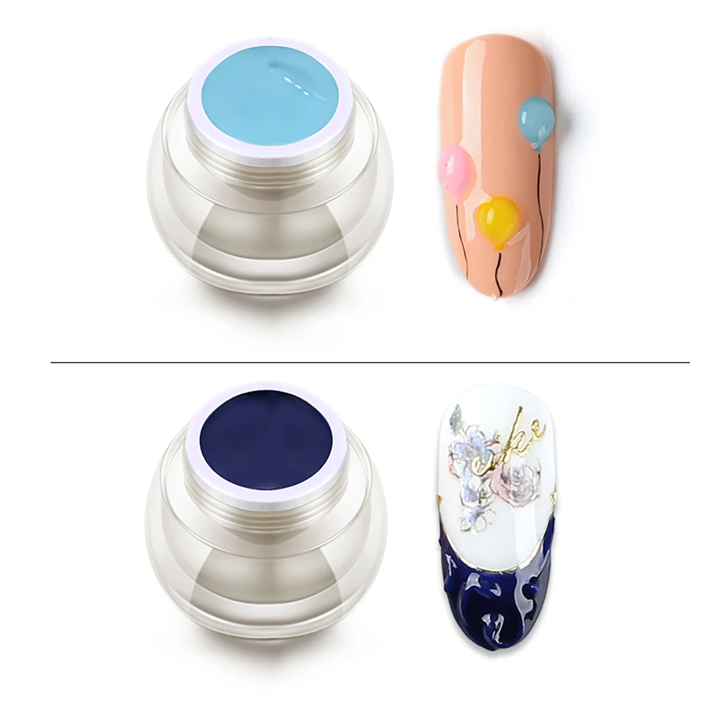 3D Paste Nail Art Embossed Carving Painting UV Gel for Nail Easily Soak Creamy Nails Polish Soak Off Lacquer Varnish UV Gel MSDS
