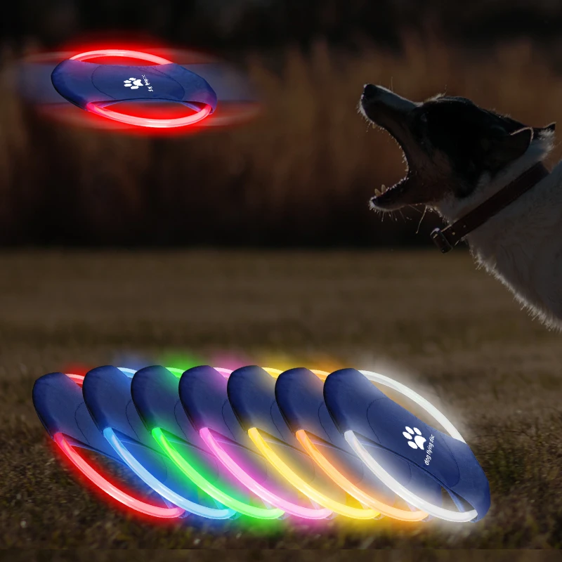 Высококачественный USB Перезаряжаемый фонарь, летающий диск, игрушка, светодиодные Детские уличные игры