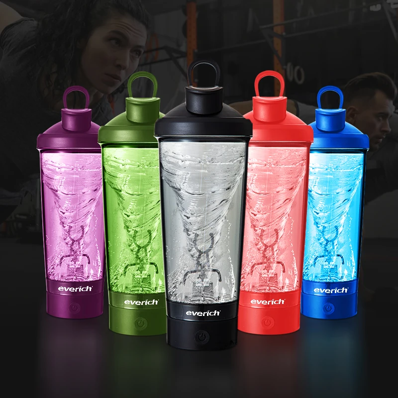 Stainless steel electric shaker stir quickly melting flask Hot Cold insulated sports electric shaker water bottles