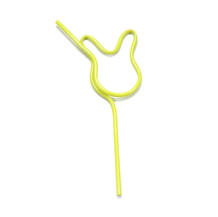 Straws Birthday Party Supplies Plastic Straws Party Decor Bar Accessories Cartoon Rabbit Shape Straws