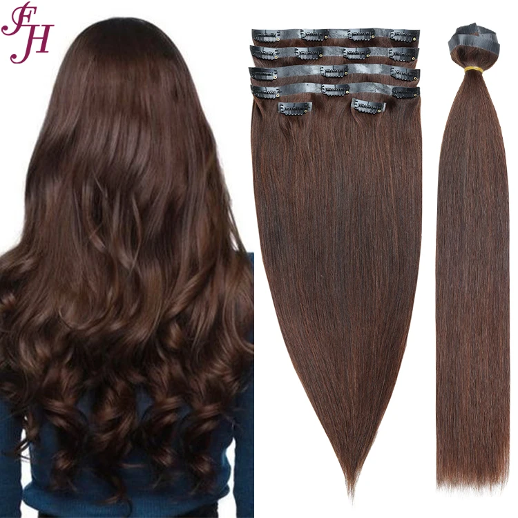 FH hair vendor 100% European remy human hair pu seamless clip in extensions 28 inch 150g for women
