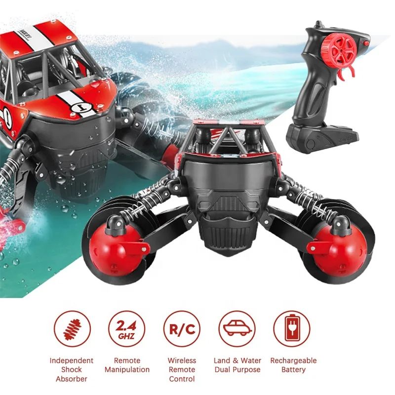 
Rc Stunt Car Strong Climbing Sealed Waterproof Line Amphibious Remote Control Car 