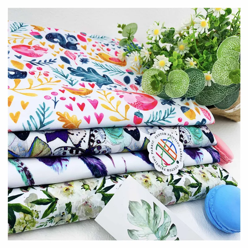 New Original Digital Characters  Printing Gots Cotton Price Per Meter 100 Cotton Fabric