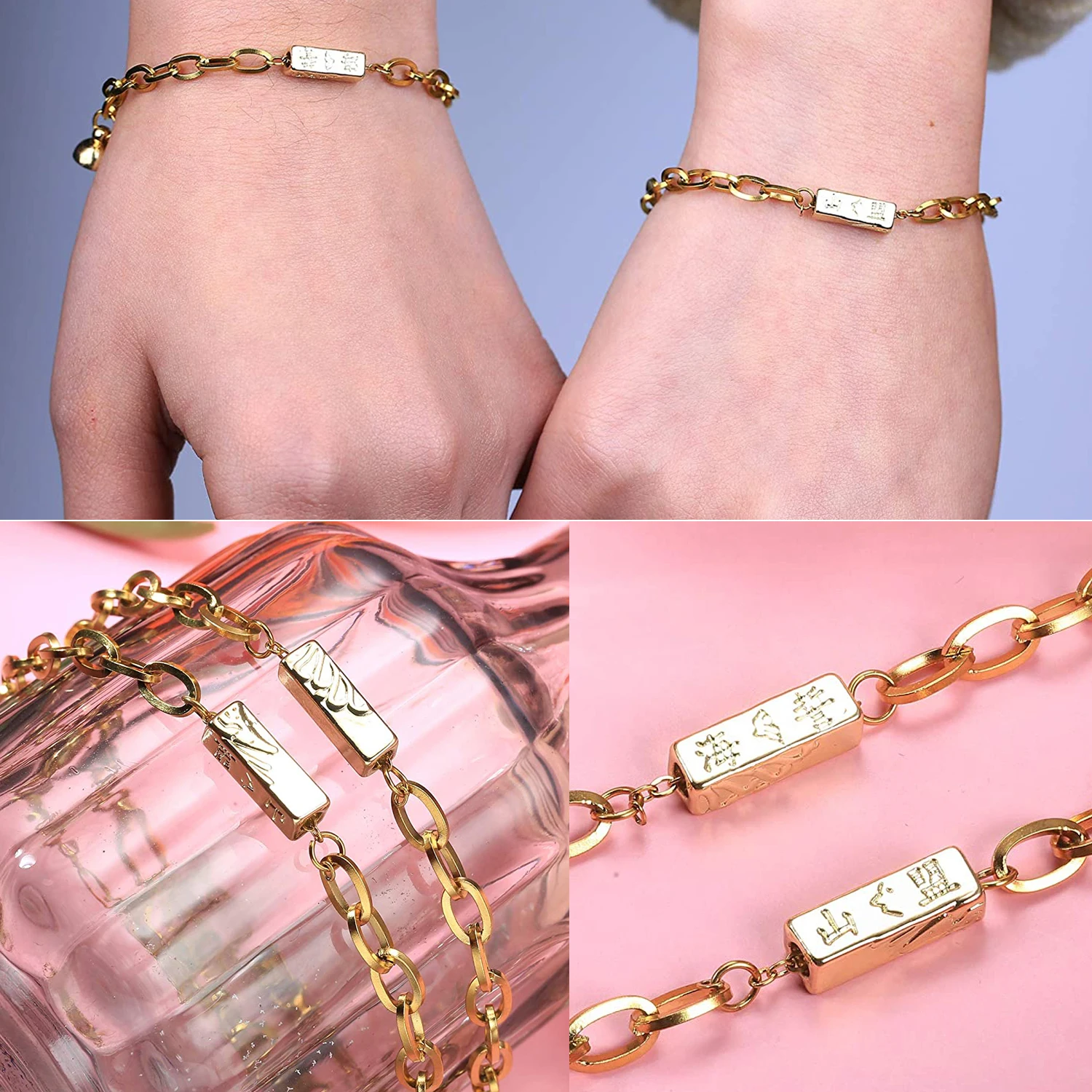 wholesale jewelry custom stainless steel magnetic chain couple magnet bracelet