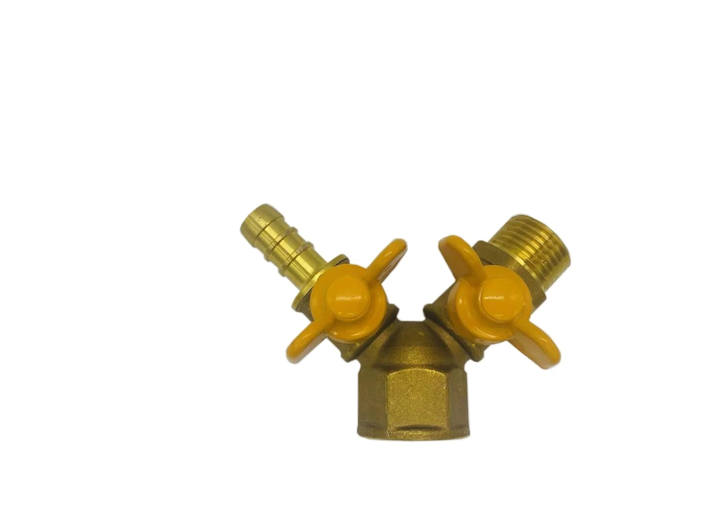 Y type three-way brass gas ball valve double fork switch Gas horn valve  FMM  thread