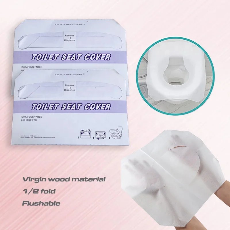 Toilet Seat Cover 1/2 1/4Fold Toilet Seat Cover Disposable Toilet Paper Hygienic Disposable Biodegradable