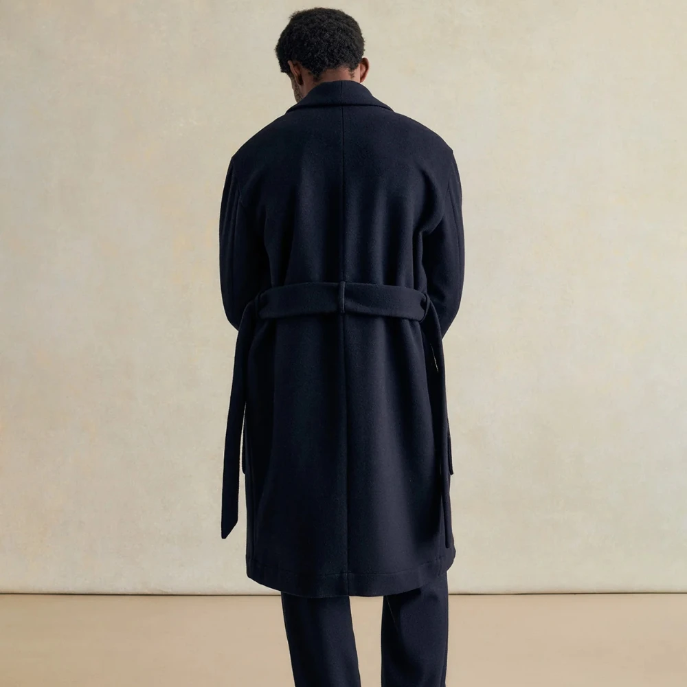 Excellent Wholesale Winter Mens Breathable Quick Dry Standard Open Stitch Black Loose Cotton Long Trench Overcoat