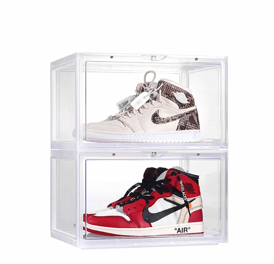 
Plastic Shoe Box Magnetic Drop Shoe Storage Box Generic stackable shoe box Home storage 