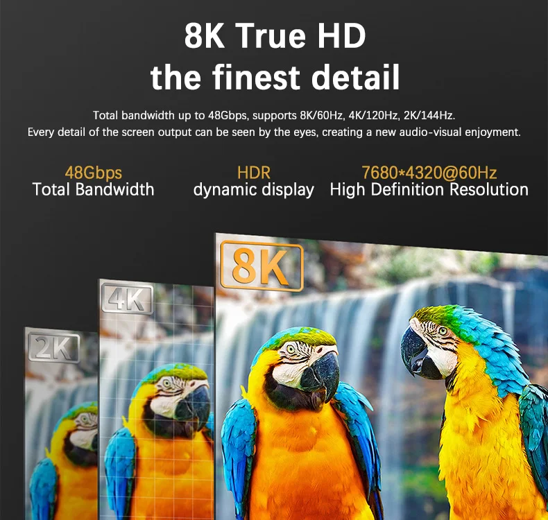 Ultra High Speed 8K HD MI 2.1 Cable 4K 120Hz 5M 8M 10 Metros HD MI Male to Male For TV Xbox HD MI Cable