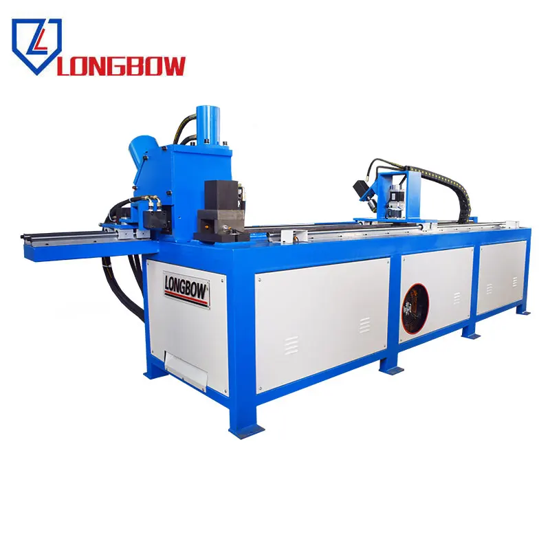 Ventilation equipment hvac air pipe angle steel iron flange making punching and cutting machine
