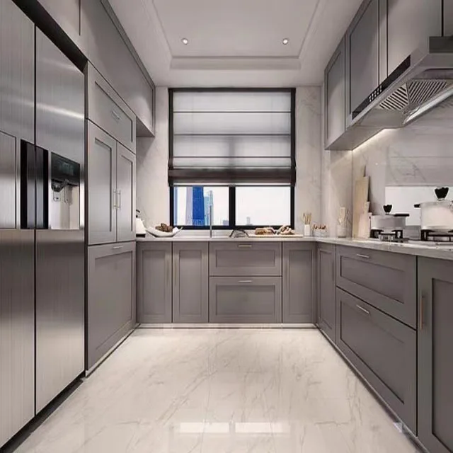 HZ Shaker style Luxury design Solid wood Customized kitchen cabinets