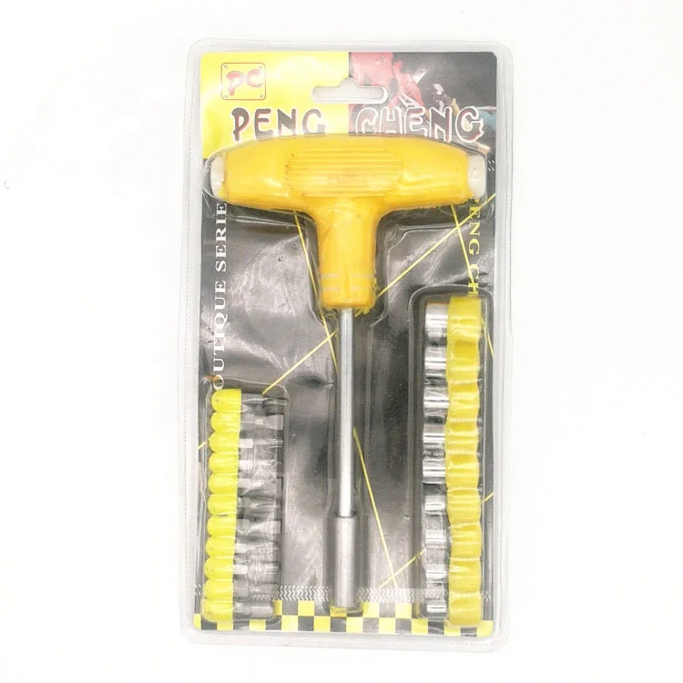 21 шт. Т-образная ручка прочные крепкие Многовинтовые биты и розетки набор магнитных отверток