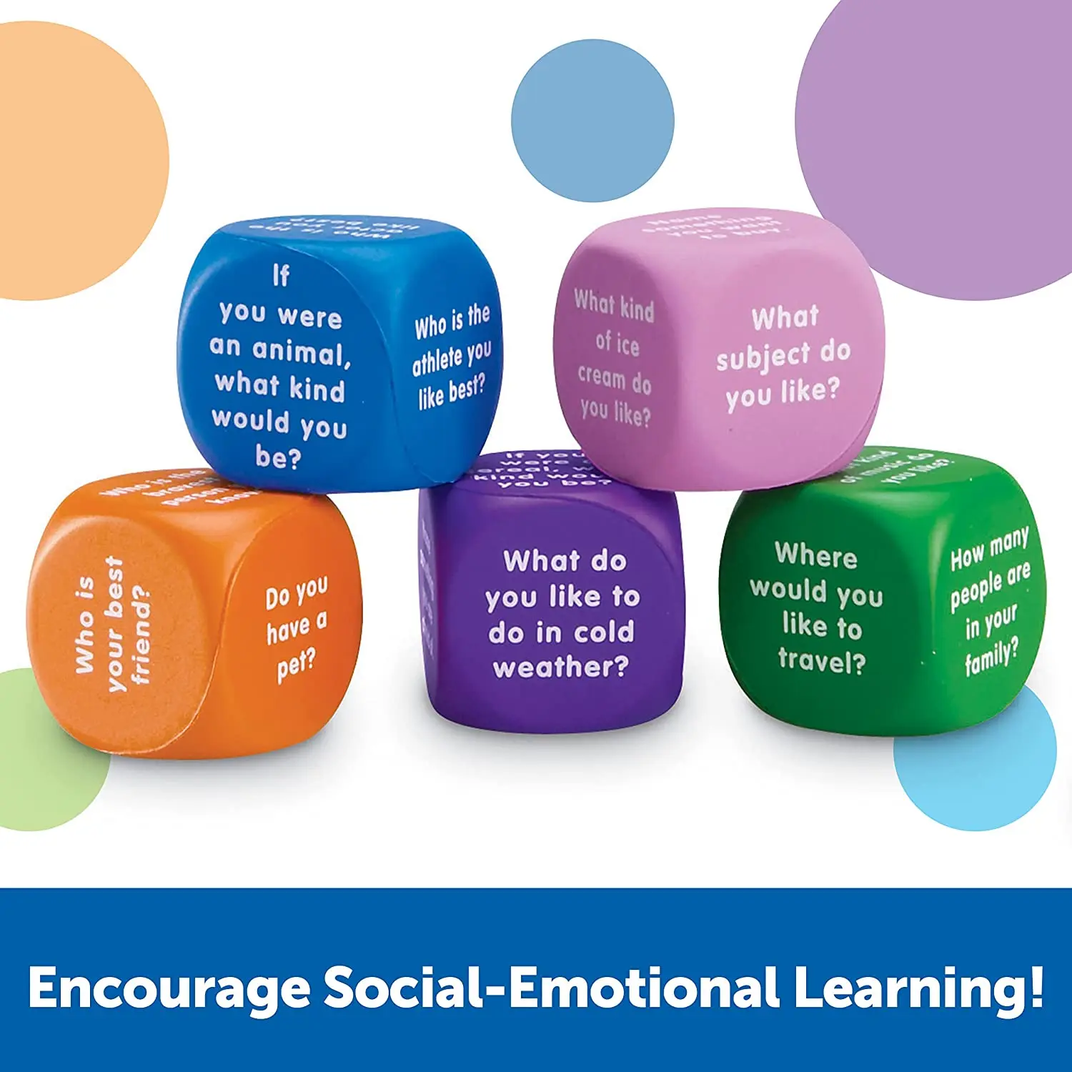 OEM Learning Resources Conversation Cubes PU Foam Cubes for Kids Social Emotional Learning