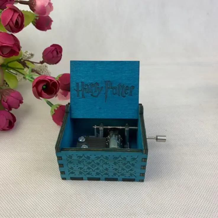 Hot Sale Black Color Hand Crank Mini Custom Diy Wooden Music Box
