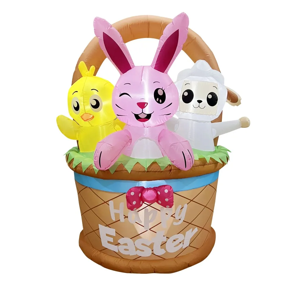 Unique Design Pink Rabbit And Her Friends Easter Day Holiday Inflatables For Gifts Collection