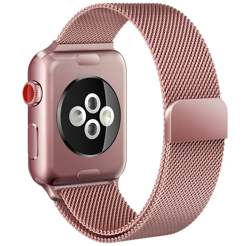 custom printed High Quality Stainless Steel Mesh Magnetic Adjustable Watch Band for apple watch