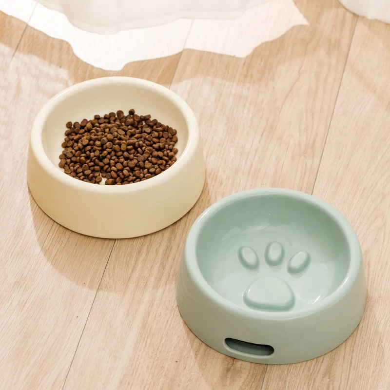 Manufacturers Raised Ceramic Slow Feeder Pet Bowl Paw shape Cat Dog Bowls Pet Mike Water Food  Feeder ChaoZhou Supply