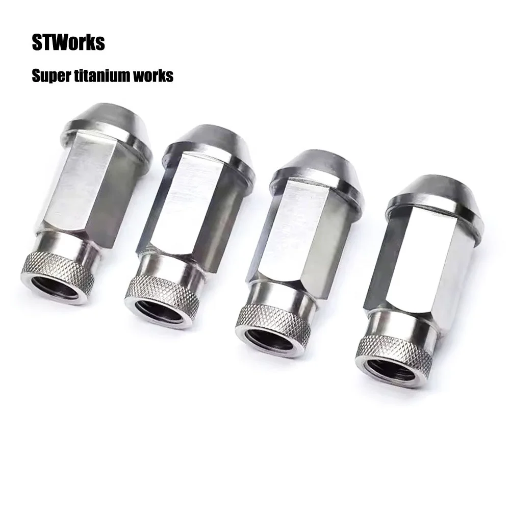 TC4 Titanium Wheel Lug Nut Custom M12 M14x1.25 Spiked Refit Auto Car Wheel Lug Nuts racing bolts