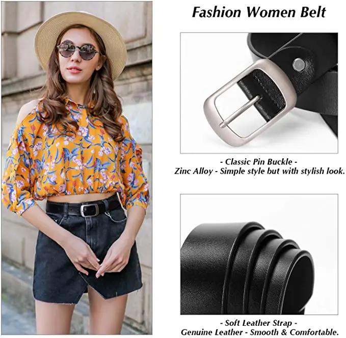 Genuine Leather Fashion Women Leather Belts Woman Waist Belt for Jeans Pants