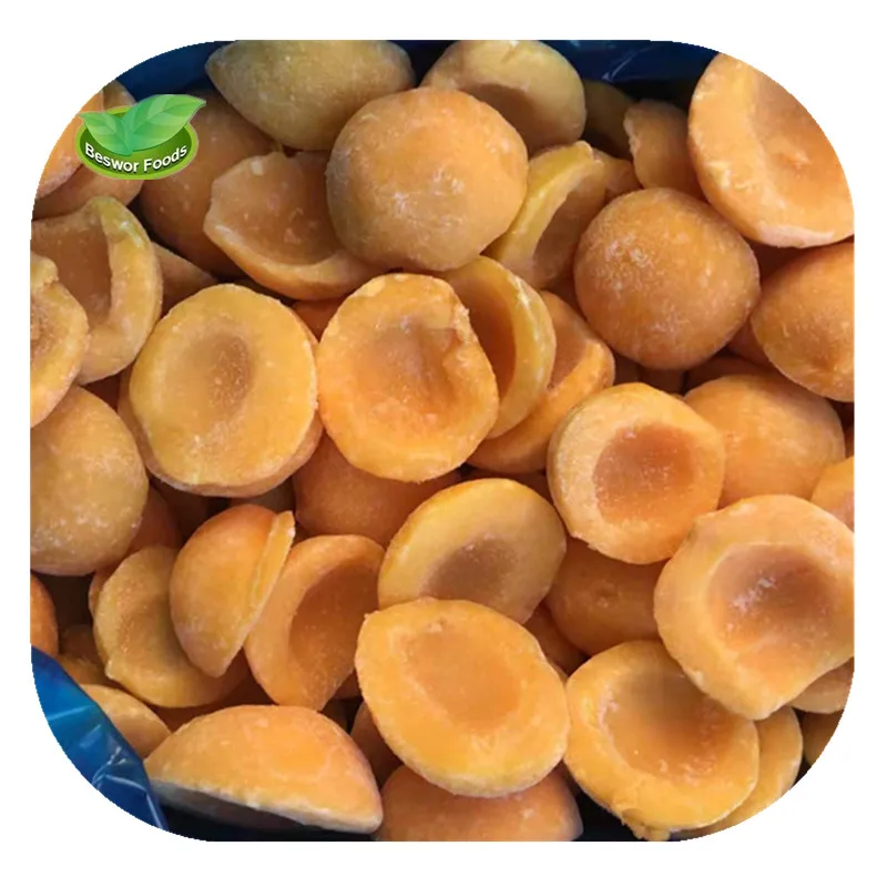 Origin China IQF fresh frozen diced peach frozen yellow or white peach dices cubes slices halves 1/2 cut IQF frozen fruit