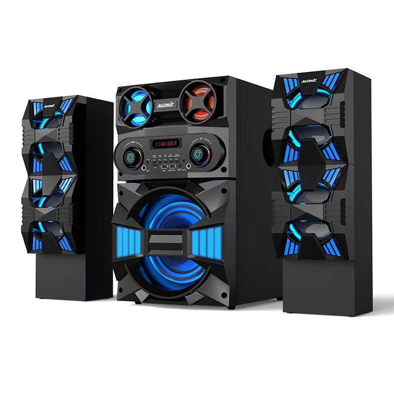High Quality Powerful Subwoofer Speaker Amplifier Audio Processor Professional Audio DJ Bass Speaker 2.1 LED Multimedia Speaker