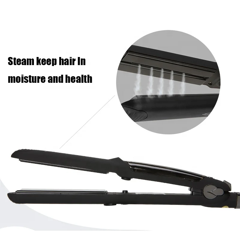 Flat Iron Hair Straightener Professional Salon Ceramic Tourmaline With Vapor Heat up Fast, 360 Swivel Cord Flight