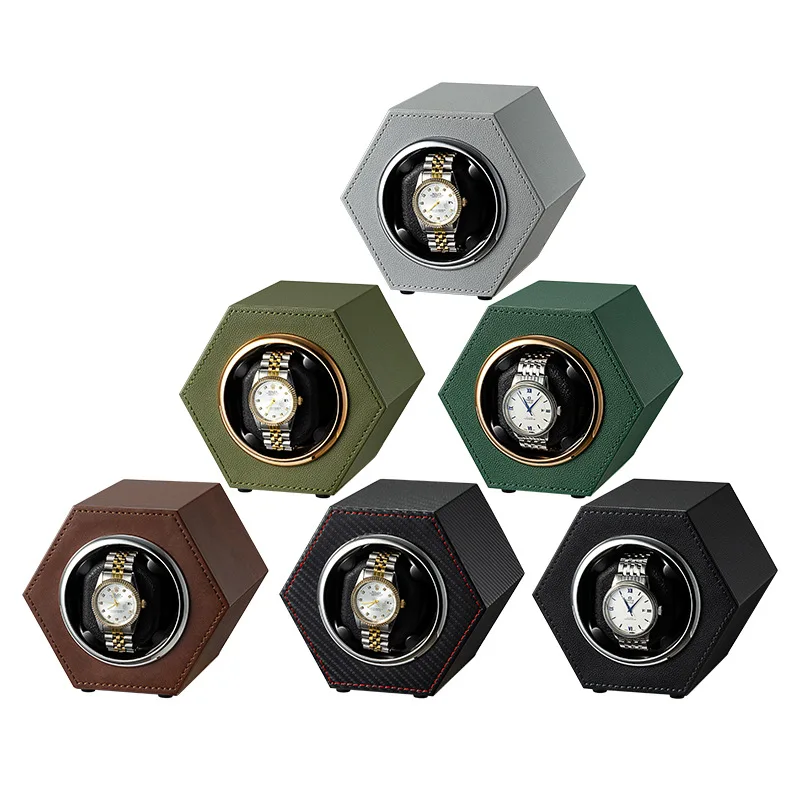 PU Watch Winder for Automatic Rotator Holder Watches Watch Organizer Winder Use USB Cable Wristwatch Storage Portable
