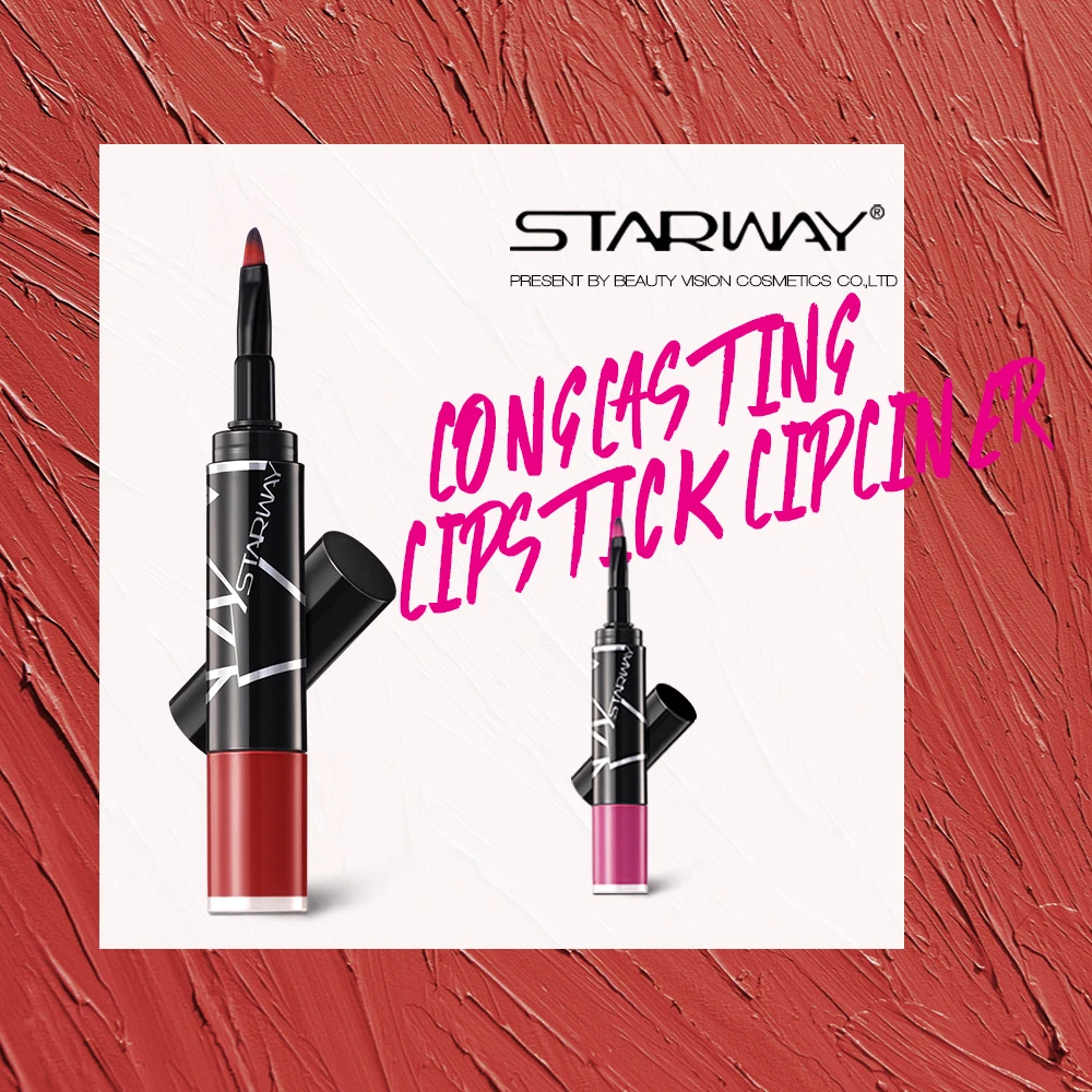 Factory Hot Selling Cosmetic 2 in 1 lipstick lipliner long wearing lipstick lipliner set