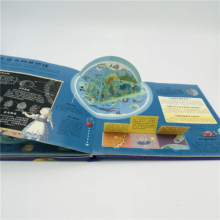 Custom 3d dinosaur children story activity pop up handmade book printing
