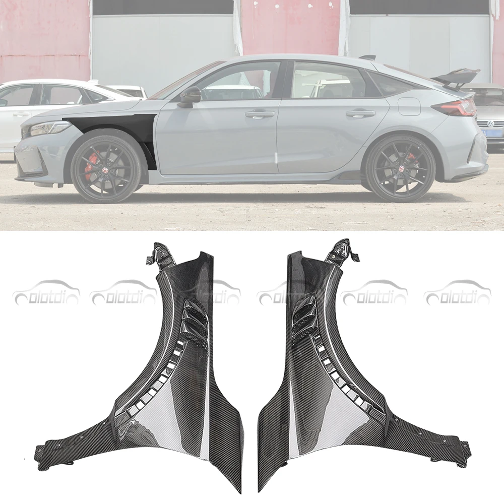 OTD Style Carbon Fiber Carbon Fiber Exterior Side Fender Vents Trim Auto Part for Honda Civic Type R FL5 2022-2023