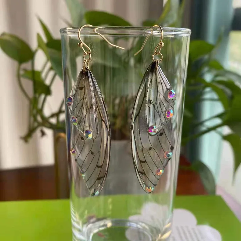 Delicate Animal Gradient Butterfly Wings Drop Earrings Anti Allergy S925 Silver Needle Hook Earrings For Women Girls