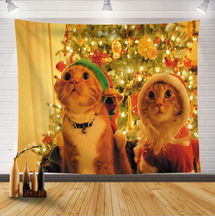 Hot Selling 3d Christmas Tree Sock Tapestry Wall Decor Xmas Wall Hanging Christmas Tapestry