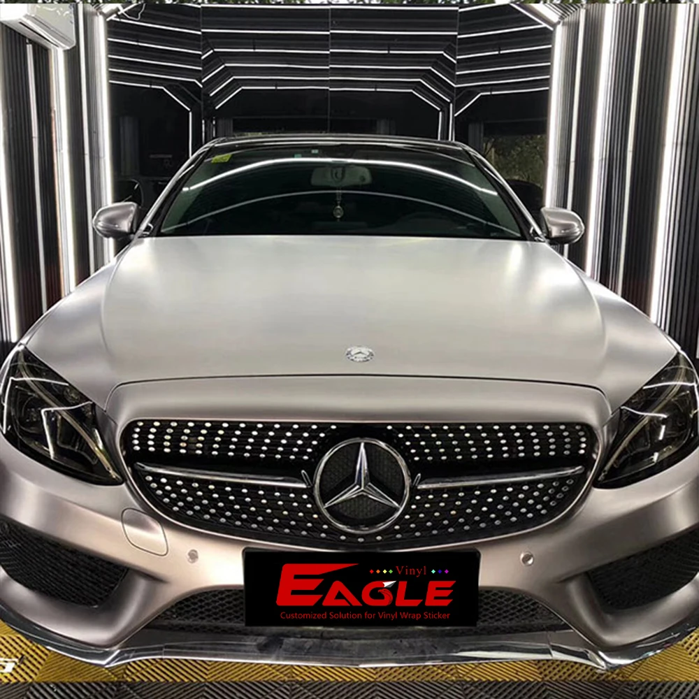 Eagle Air bubble free PVC auto body stickers paper 1.52m 30m roll car Matte Metallic Greywrap film matte adhesive wrapping vinyl