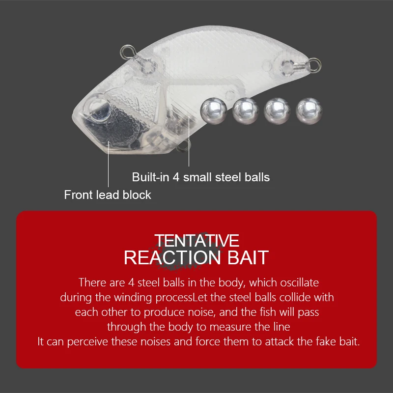 FACTORY WHOLESALE VIB LURE  FASTER SINKER 14g NOISY LURE BUILT IN BEADS VIB FISHING LURE VIB