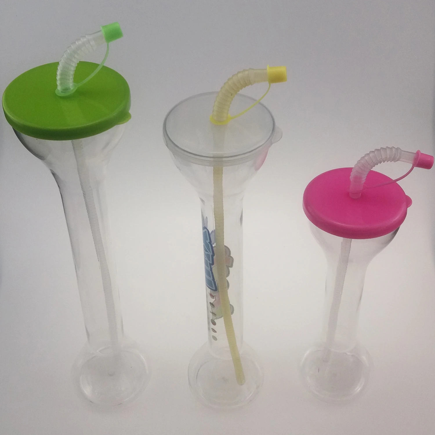 24oz Party Ice Beer Frozen drink Novelty Long Neck Dumbbell Bottle Plastic Slushy Yard Cup