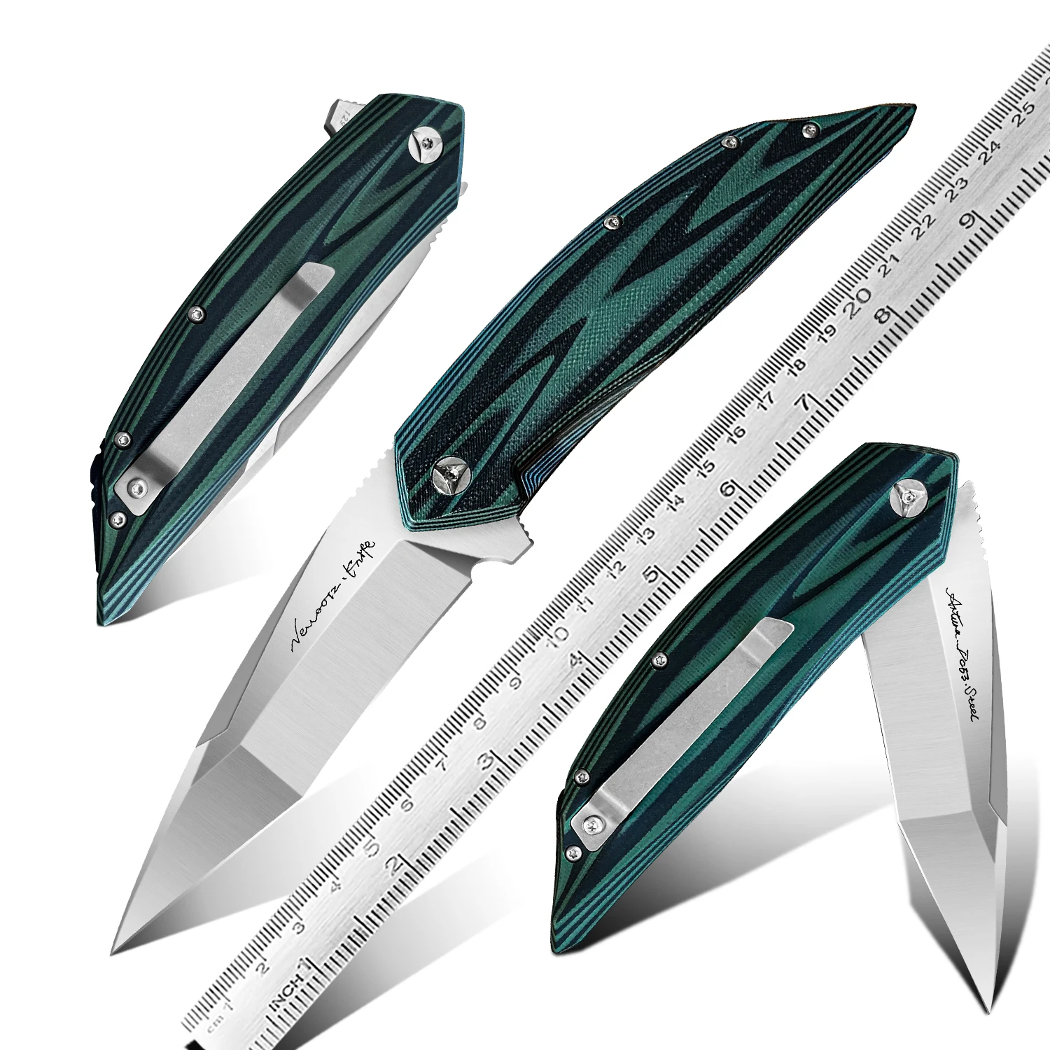 DC53 steel G10 handle EDC outdoor survival mountaineering fishing portable folding knife can be used as a collection