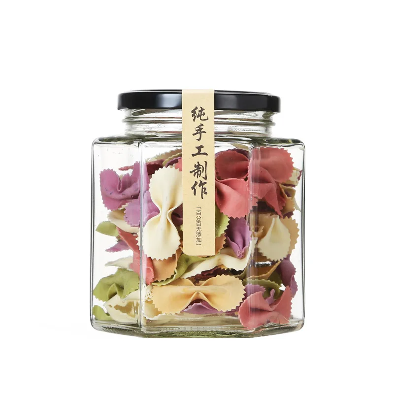 New Hexagonal Unique Promotional Various Sizes Airtight Glass Storage Jar Glass Honey Jar 100ml 180ml 280ml 380ml 500ml