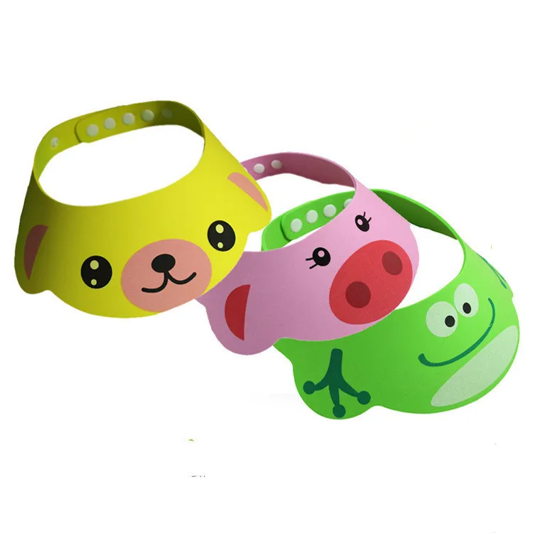 Adjustable Baby Shower Hat Toddler Kids Shampoo Bathing Cute Cartoon Shower Cap Wash Hair Shield